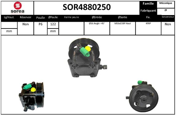 Pompe de direction assistée SEEAC SOR4880250