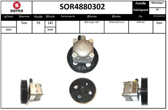Pompe de direction assistée SEEAC SOR4880302