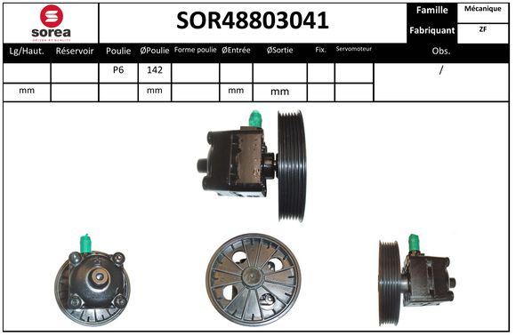 Pompe de direction assistée SEEAC SOR48803041