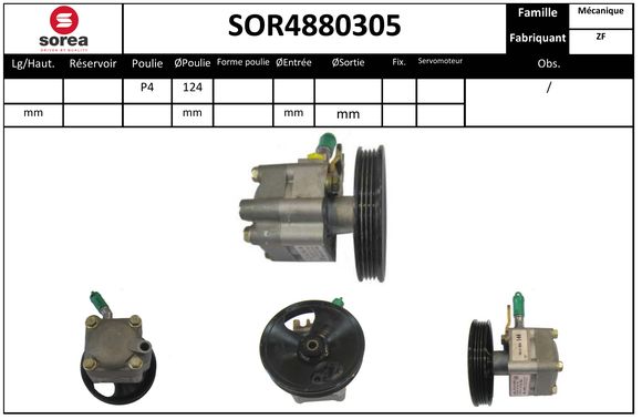 Pompe de direction assistée SEEAC SOR4880305