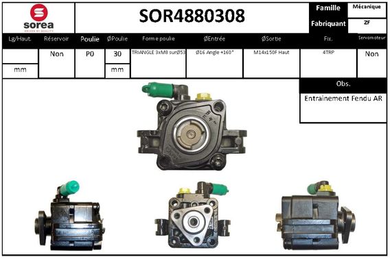 Pompe de direction assistée SEEAC SOR4880308
