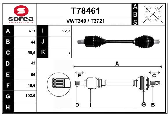 Transmission (Cardan) SEEAC VWT340