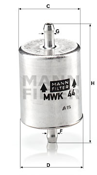 Filtre à carburant MANN-FILTER MWK 44