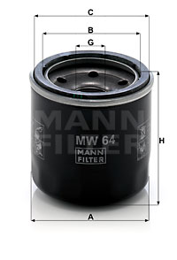 Filtre à huile MANN-FILTER MW 64