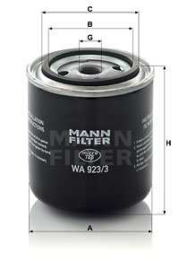 Filtre de liquide de refroidissement MANN-FILTER WA 923/3