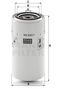 Filtre de liquide de refroidissement MANN-FILTER WA 940/7
