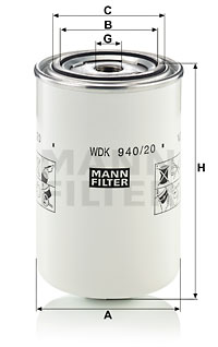 Filtre à carburant MANN-FILTER WDK 940/20