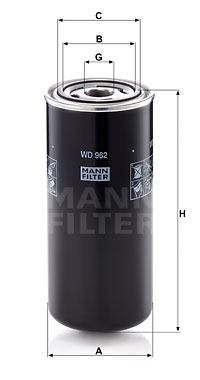 Filtre à huile MANN-FILTER WD 962