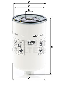 Filtre à carburant MANN-FILTER WK 1150/2