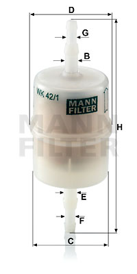 Filtre à carburant MANN-FILTER WK 42/1