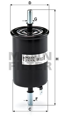 Filtre à carburant MANN-FILTER WK 55/2