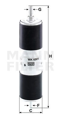 Filtre à carburant MANN-FILTER WK 6001