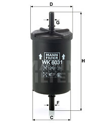 Filtre à carburant MANN-FILTER WK 6031