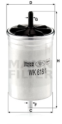Filtre à carburant MANN-FILTER WK 618/1