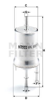 Filtre à carburant MANN-FILTER WK 69/1