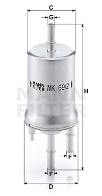 Filtre à carburant MANN-FILTER WK 69/2