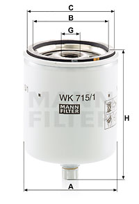 Filtre à carburant MANN-FILTER WK 715/1 x