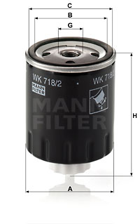 Filtre à carburant MANN-FILTER WK 718/2