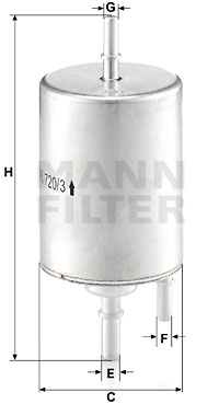 Filtre à carburant MANN-FILTER WK 720/3