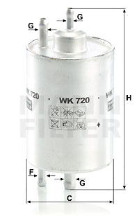 Filtre à carburant MANN-FILTER WK 720