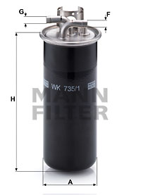 Filtre à carburant MANN-FILTER WK 735/1