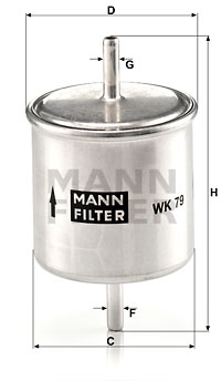 Filtre à carburant MANN-FILTER WK 79