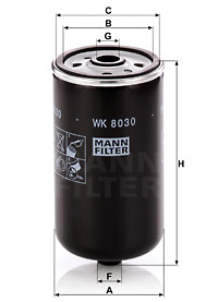 Filtre à carburant MANN-FILTER WK 8030