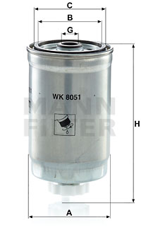 Filtre à carburant MANN-FILTER WK 8051
