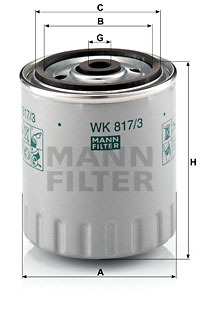 Filtre à carburant MANN-FILTER WK 817/3 x