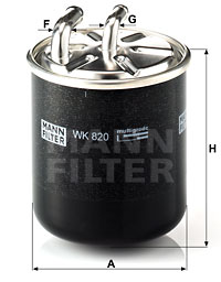 Filtre à carburant MANN-FILTER WK 820