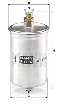 Filtre à carburant MANN-FILTER WK 830/3