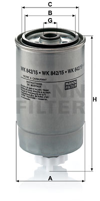 Filtre à carburant MANN-FILTER WK 842/15