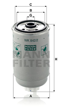 Filtre à carburant MANN-FILTER WK 842/2