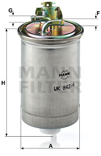 Filtre à carburant MANN-FILTER WK 842/4