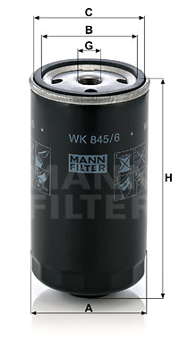 Filtre à carburant MANN-FILTER WK 845/6