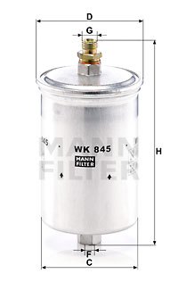 Filtre à carburant MANN-FILTER WK 845