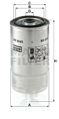 Filtre à carburant MANN-FILTER WK 854/5