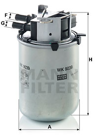 Filtre à carburant MANN-FILTER WK 9039