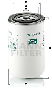 Filtre à carburant MANN-FILTER WK 940/15