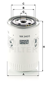 Filtre à carburant MANN-FILTER WK 940/5