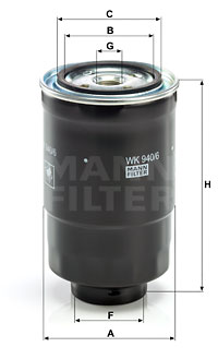 Filtre à carburant MANN-FILTER WK 940/6 x