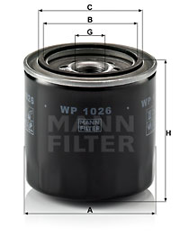 Filtre à huile MANN-FILTER WP 1026