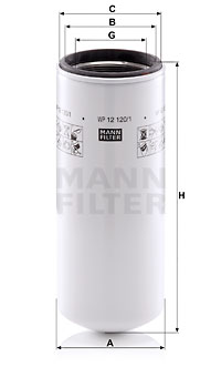 Filtre à huile MANN-FILTER WP 12 120/1