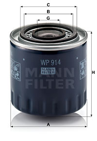 Filtre à huile MANN-FILTER WP 914
