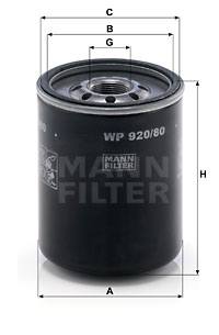 Filtre à huile MANN-FILTER WP 920/80