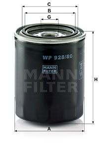Filtre à huile MANN-FILTER WP 928/80