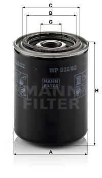 Filtre à huile MANN-FILTER WP 928/82