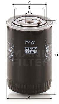 Filtre à huile MANN-FILTER WP 931