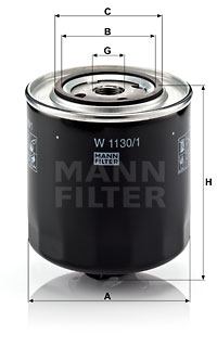 Filtre à huile MANN-FILTER W 1130/1