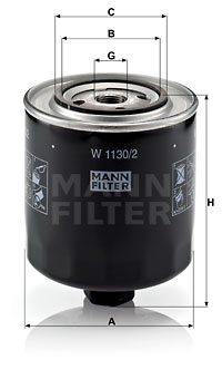 Filtre à huile MANN-FILTER W 1130/2